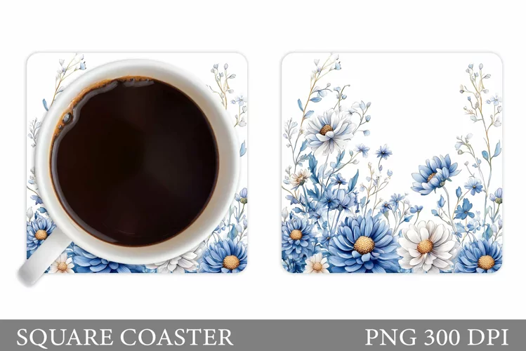 Wildflowers Coaster Design. Flowers Coaster Sublimation