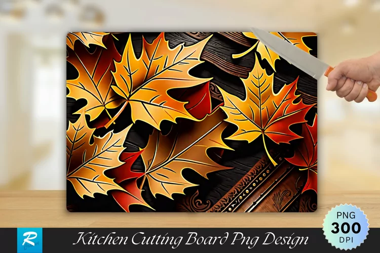 Leaves Cutting Board Sublimation Design