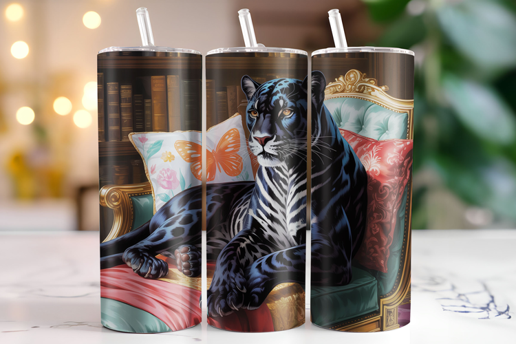 Black Jaguar Tumbler Wrap | Sublimation | Tumblers