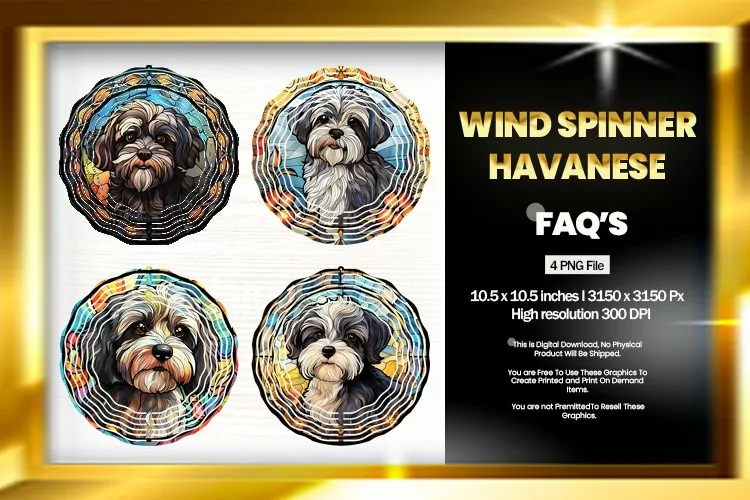 Havanese Wind Spinner Sublimation - 04 Variations