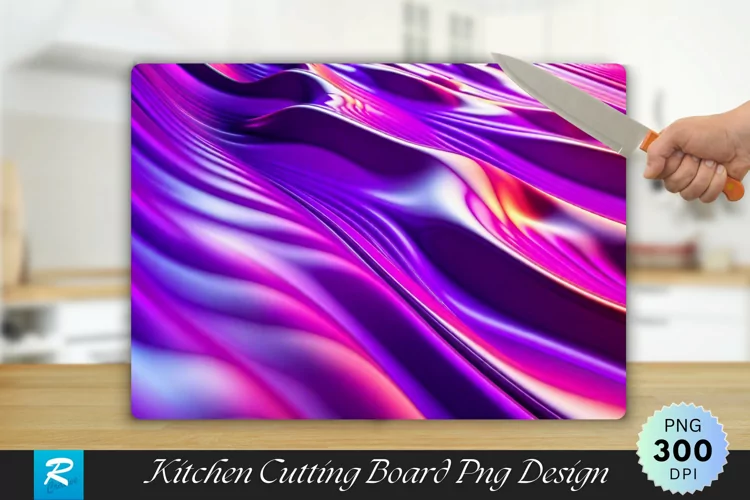 3D Purple Cutting Board Sublimation Design