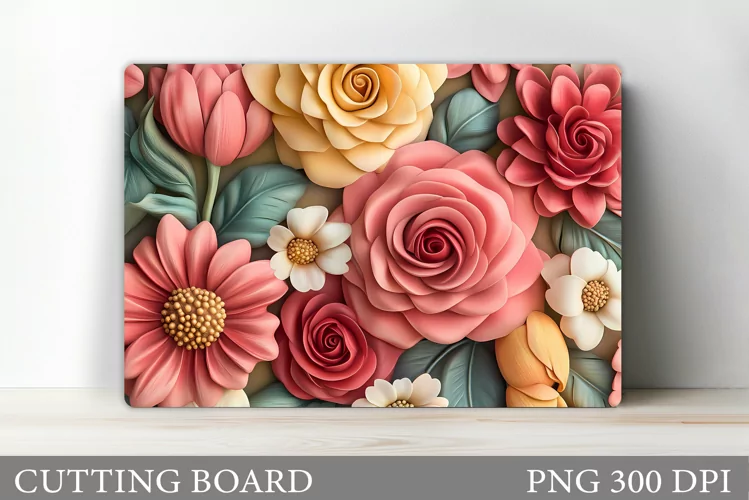Flowers Cutting Board. Kitchen Cutting Board Sublimation