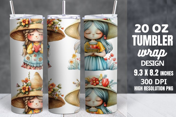 Spring Gnome Skinny Tumbler Sublimation example image 1