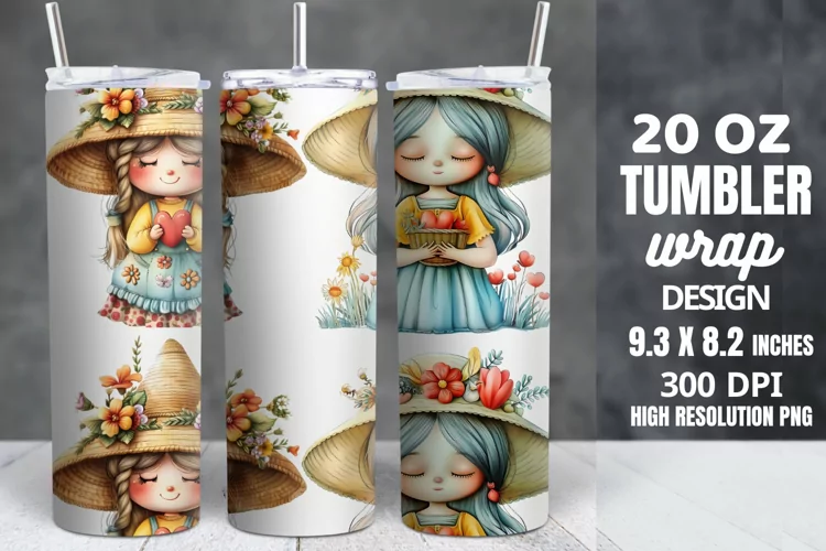 Spring Gnome Skinny Tumbler Sublimation