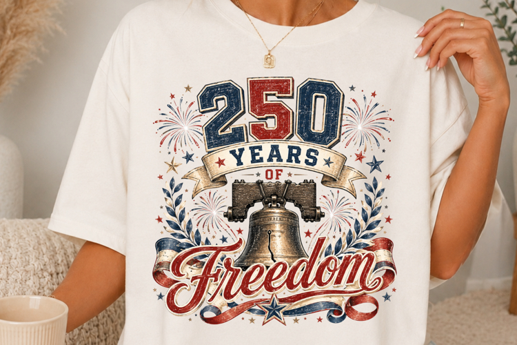 250 Years of Freedom Liberty Bell Patriotic Sublimation SVG