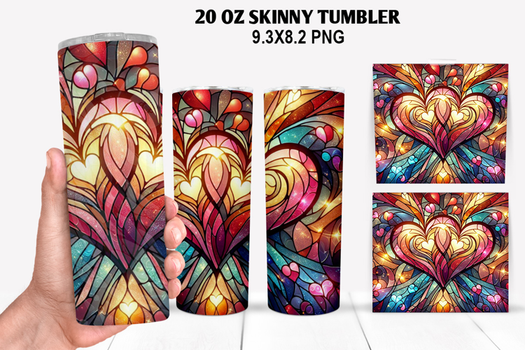 Valentine Skinny Tumbler 20oz Wrap Design, Valentine Tumbler