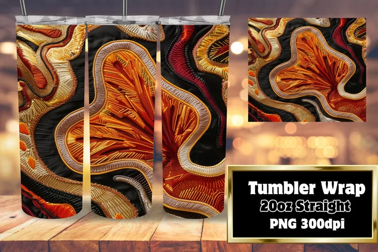 Vibrant Embroidered 20oz Tumbler Sleeve