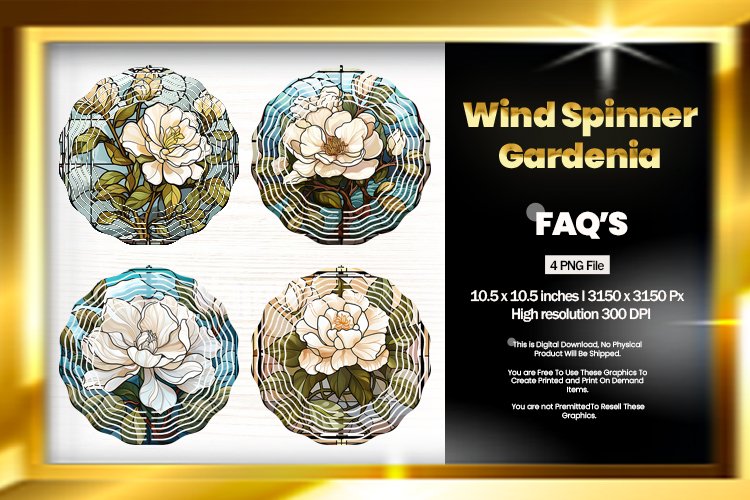 Gardenia Wind Spinner Sublimation - 04 Variations example image 1