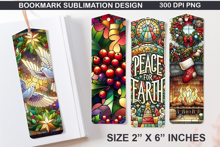 Christmas Bookmarks Sublimation - 4 Bookmark Design