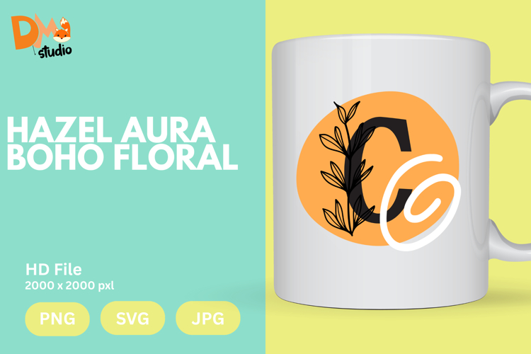 Hazel Aura Boho Floral Monogram
