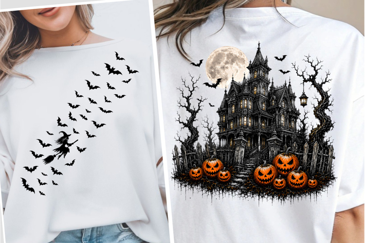 Trendy Haunted House PNG, Trending Halloween PNG, Spooky PNG