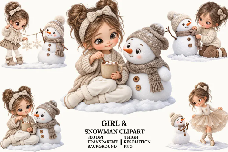 Christmas Winter Gnome Clipart, Ice Skating and Sledding PNG