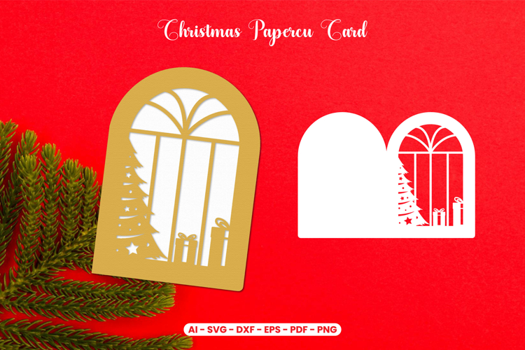 Christmas Card Paper cut SVG - Christmas Papercut