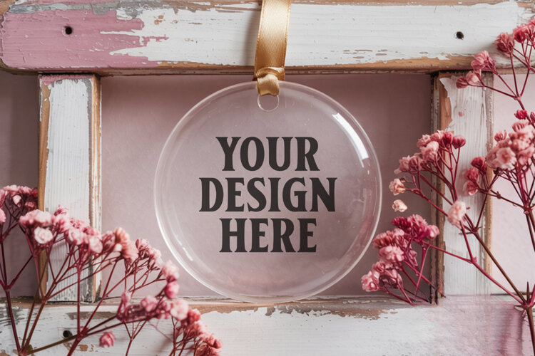 Acrylic Christmas Ornament Mockup , christmas ornament mocku example image 1