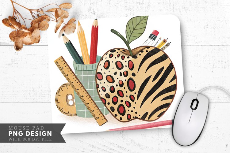 Whimsical Apple Design Mouse Pad Design