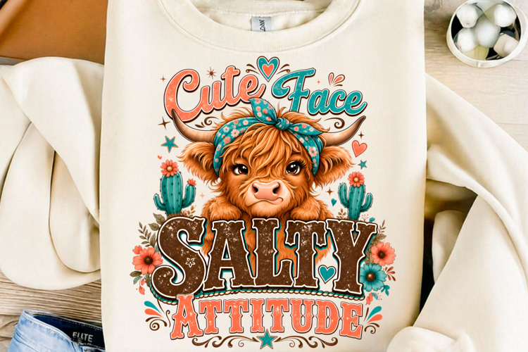 Cute Face Salty Attitude Cow PNG