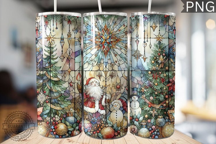 Watercolor Christmas Tumbler Wrap - High Quality 300 Dpi