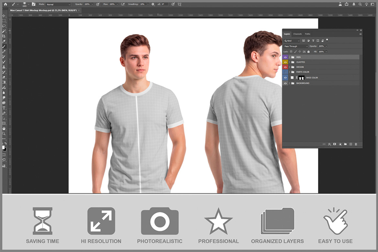 Casual T-shirt Mockup example image 1