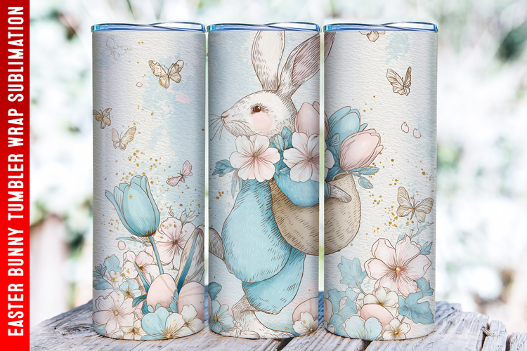 Easter Bunny Tumbler Wrap | 20oz Straight & Tapered Tumbler