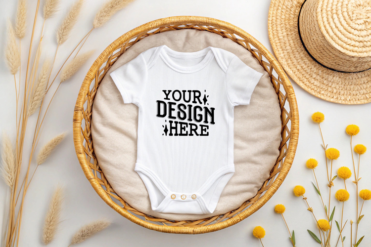 Baby Bodysuit White Mockups, Bodysuit Mockup