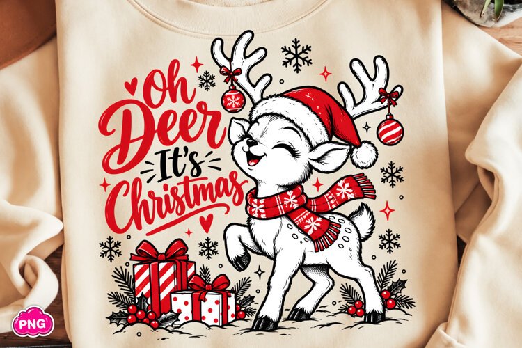 Oh Deer It’s Christmas PNG, Oh Deer It’s Christmas PNG example image 1