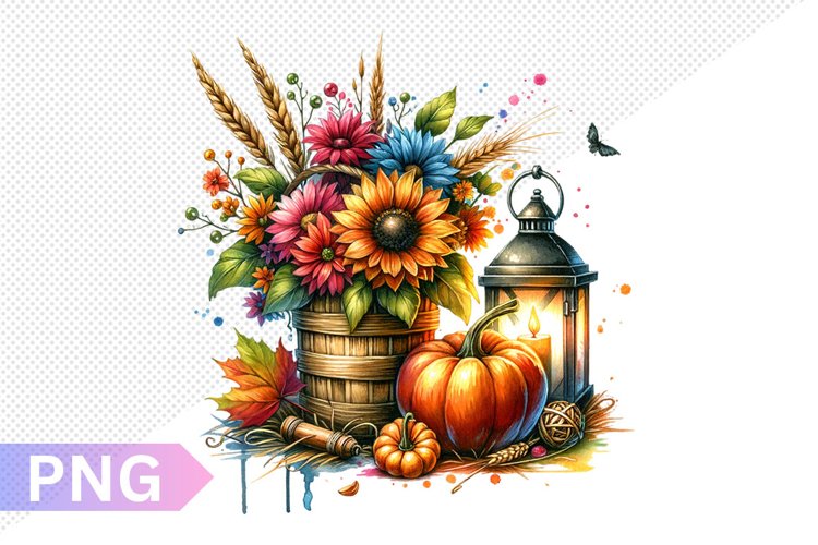 Autumn Harvest Pumpkin Sublimation - Pumpkin Clipart Design