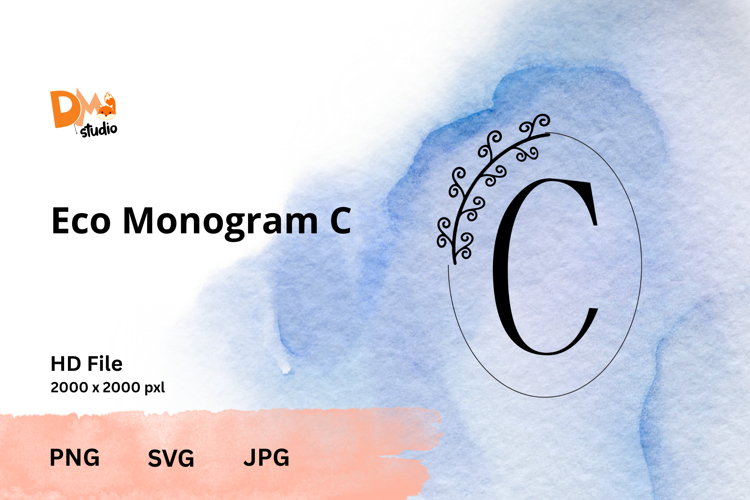 Eco Monogram Minimal Nature- Inspired Letter Set PNG SVG JPG