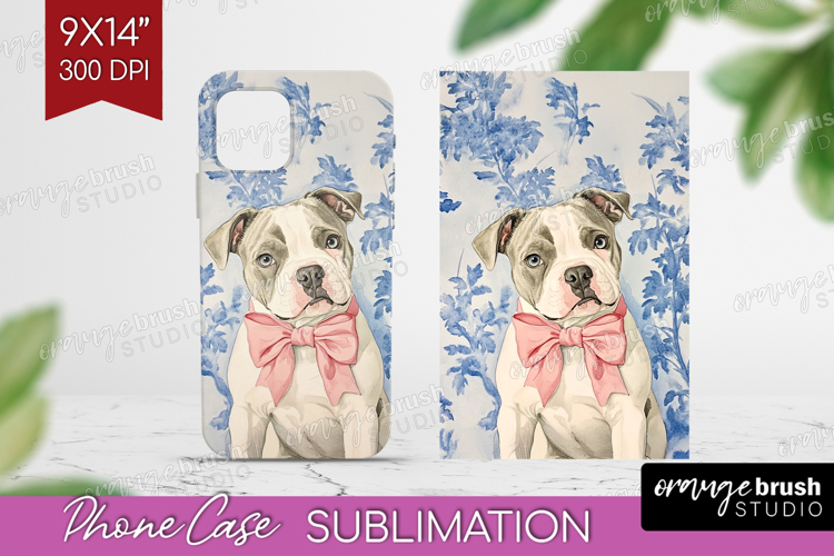 American Bulldog Dog Phone Case PNG Floral Dog Case PNG