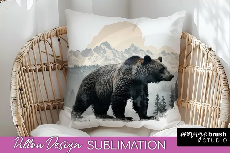 Wild Animals Pillow Cover - Mountain Pillow Sublimation