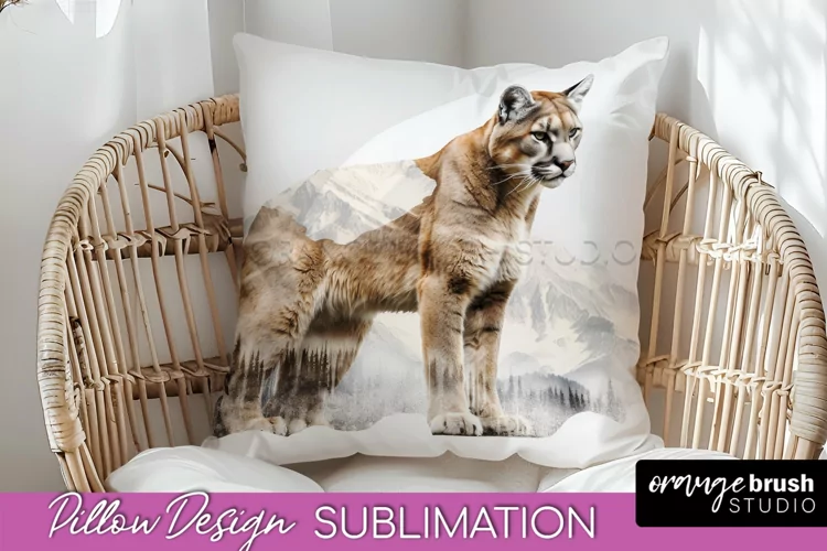 Wild Animals Pillow Cover - Mountain Pillow Sublimation
