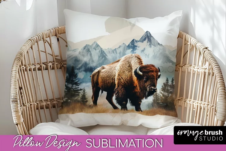 Wild Animals Pillow Cover - Mountain Pillow Sublimation