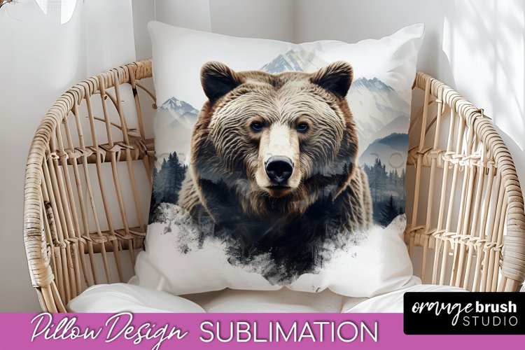Wild Animals Pillow Cover - Mountain Pillow Sublimation example image 1