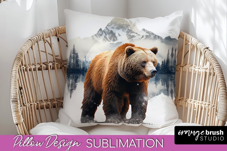 Wild Animals Pillow Cover - Mountain Pillow Sublimation example image 1