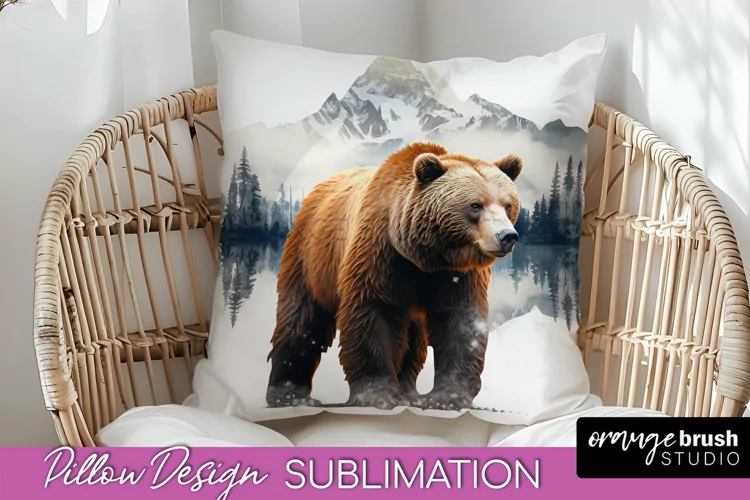 Wild Animals Pillow Cover - Mountain Pillow Sublimation