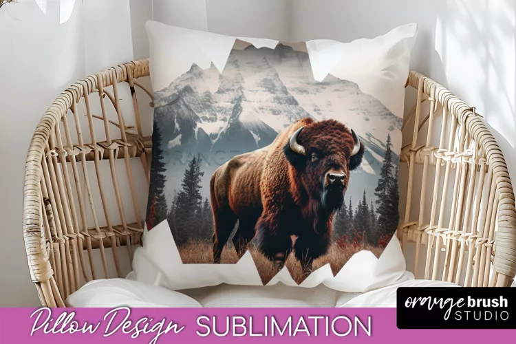 Wild Animals Pillow Cover - Mountain Pillow Sublimation