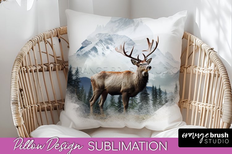 Wild Animals Pillow Cover - Mountain Pillow Sublimation example image 1
