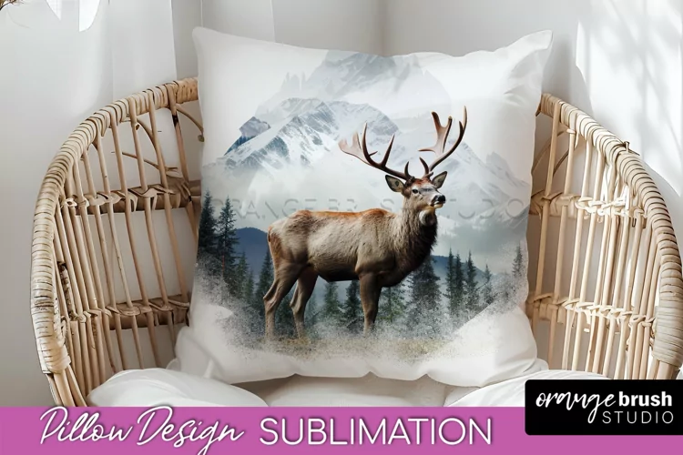 Wild Animals Pillow Cover - Mountain Pillow Sublimation