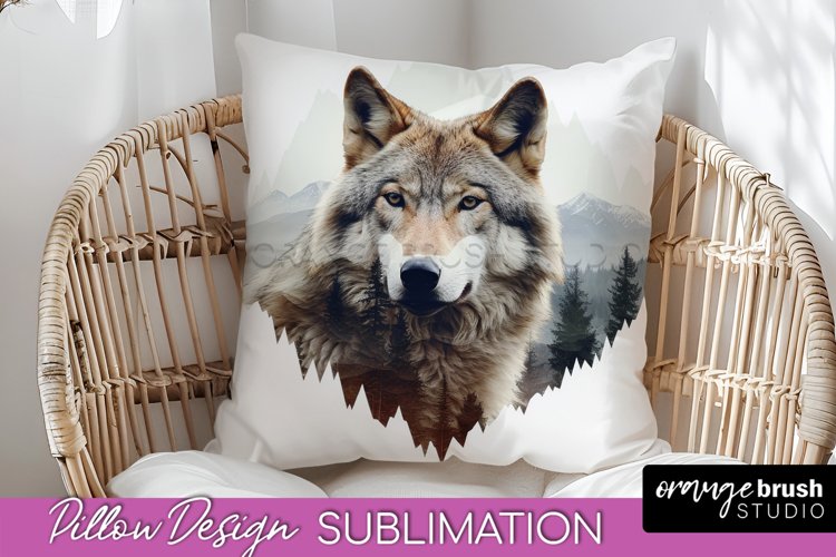 Wild Animals Pillow Cover - Mountain Pillow Sublimation example image 1