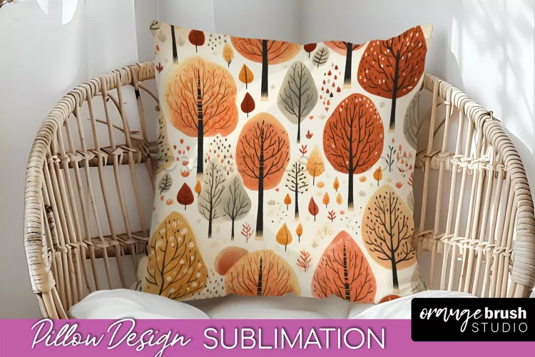 Fall Pillow Cover - Autumn Forest Pillow Sublimation