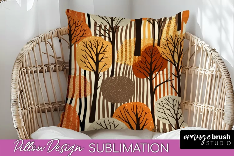 Fall Pillow Cover - Autumn Forest Pillow Sublimation