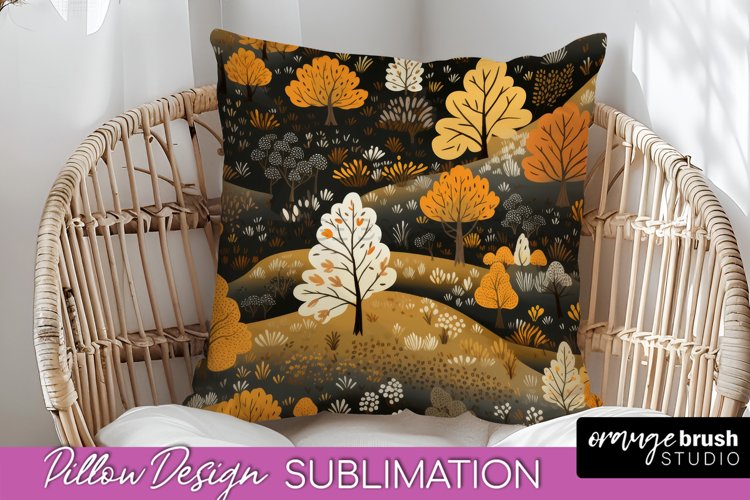 Fall Pillow Cover - Autumn Forest Pillow Sublimation example image 1
