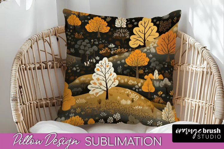 Fall Pillow Cover - Autumn Forest Pillow Sublimation