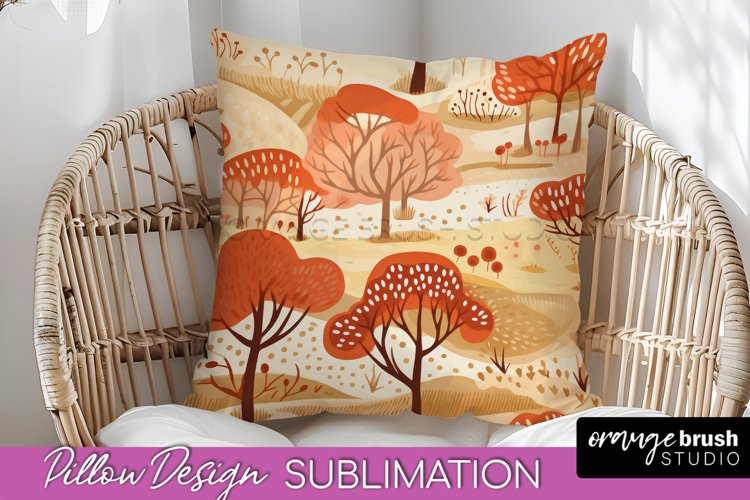 Fall Pillow Cover - Autumn Forest Pillow Sublimation example image 1