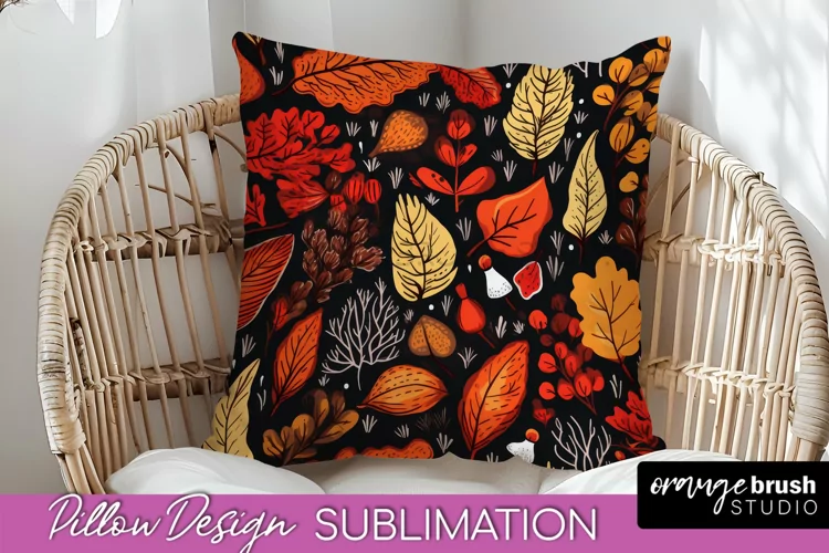 Fall Pillow Cover - Autumn Forest Pillow Sublimation