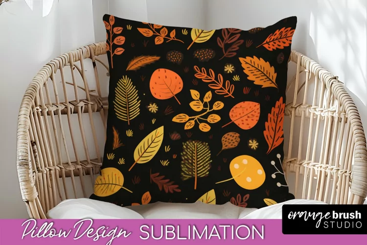 Fall Pillow Cover - Autumn Forest Pillow Sublimation