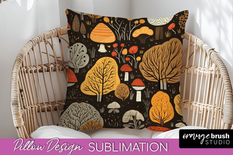 Fall Pillow Cover - Autumn Forest Pillow Sublimation example image 1