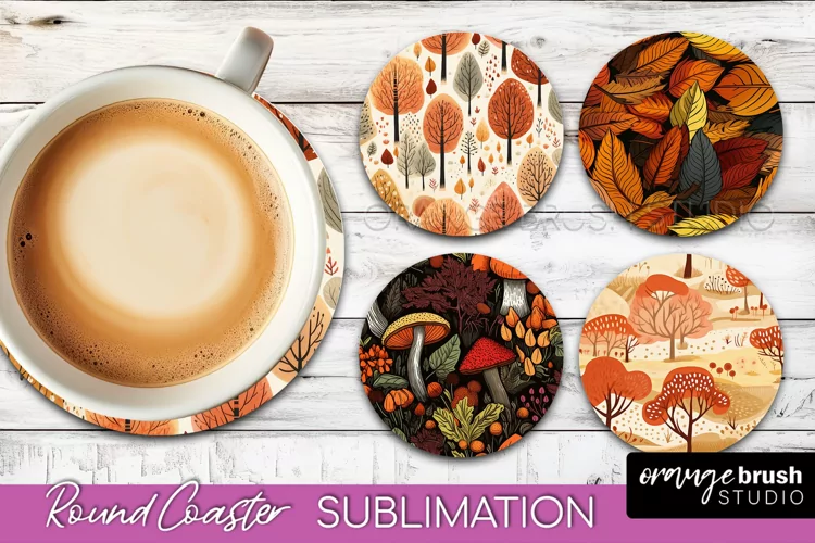 Fall Round Coasters - Autumn Forest Coaster Sublimation