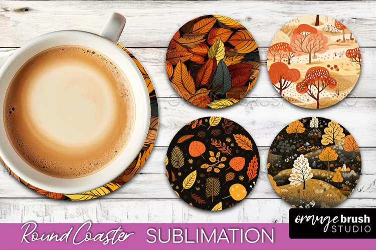 Fall Round Coasters - Autumn Forest Coaster Sublimation