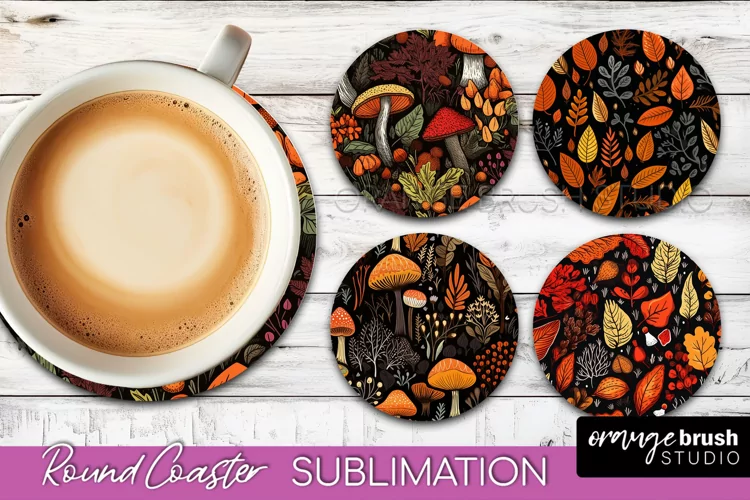 Fall Round Coasters - Autumn Forest Coaster Sublimation