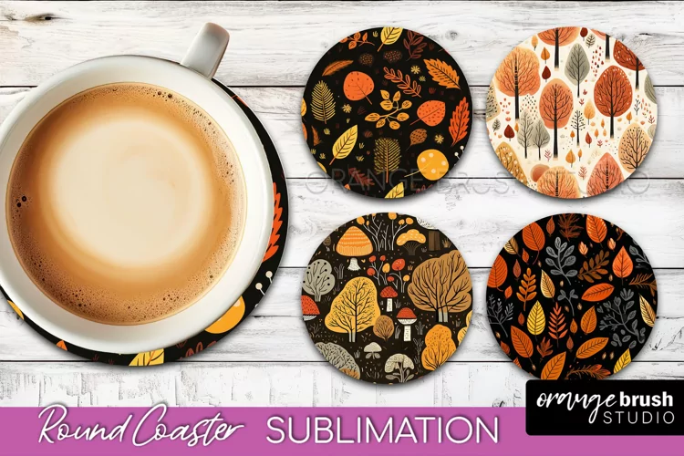 Fall Round Coasters - Autumn Forest Coaster Sublimation